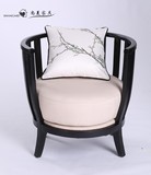 新中式实木圈椅围椅现代简约时尚创意卧室单人沙发椅阳台休闲椅子