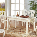 简约现代美式全实木餐桌椅组合欧式韩式小户型长方形原木质饭桌子