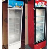 促销-298立式玻璃单门冷藏柜展示柜保鲜柜饮料啤酒柜冰柜(带锁)