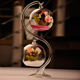 mxmade创意欧式双悬挂透明玻璃花瓶水培花器多肉苔藓瓶微景观