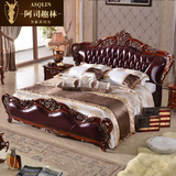 欧式双人床1.8米1.5米公主床婚床新古典全实木床美式真皮床