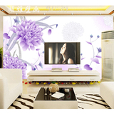 大型壁画3D电视背景墙纸无纺布壁纸客厅现代简约卧室紫色花卉无缝