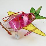 批发促销 中秋元宵节日传统手工制作玻璃纸飞机灯笼 电池灯棒花灯