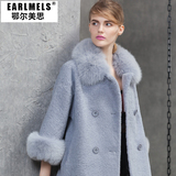 2015冬韩版新款澳洲羊羔毛妮子大衣宽松显瘦毛领毛呢气质外套女潮
