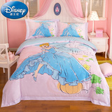 迪士尼儿童四件套被套 贡缎女孩公主纯棉1.2m1.5m床单人床上用品