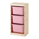 IKEA北京宜家家居正品代购舒法特 储物组合带盒 松木 粉红色