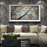 精品纯手绘油画简约现代家居饰品客厅沙发背景墙装饰画厚油发财树