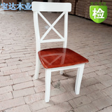欧式绿色餐椅韩式田园现代简约实木美式地中海风格整装拆装椅子