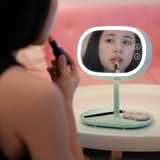 创意储物多功能实用MUID可充电式LED化妆镜卧室床头灯镜子台灯