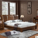 中格家具中式田园实木床 橡木双人床 1.8米卧室婚床 排骨架床特价