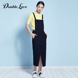 Doublelove 女装2016春夏新款商场同款背带长裙连衣裙女