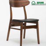 包邮住宅家具实木餐椅简约现代皮椅子靠背咖啡厅餐厅欧式餐椅