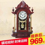 汉时欧式机械座钟 创意客厅时钟大号复古老爷钟 台钟客厅摆件HD07