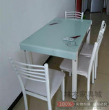 北京包邮餐桌1.2米钢化玻璃餐桌钢木餐桌松木餐桌餐椅