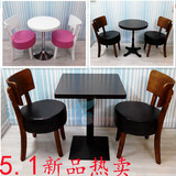 原木色 咖啡厅桌椅 西餐甜品长桌 奶茶店桌椅组合 水曲柳实木餐椅