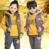 男女童装兄妹姐弟套装冬季儿童韩版衣服小孩子学生加厚卫衣三件套