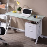 电脑桌台式带书柜家用抽屉办公桌现代简约书桌写字台钢木简易桌子