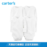 Carter's4件装白长袖连体衣三角哈衣全棉男女宝宝婴儿童装126G388