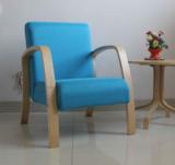 简约时尚实木椅曲木椅宜家单人沙发布艺休闲椅扶手欧式特价多色选