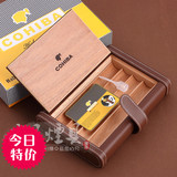COHIBA高希霸真皮雪茄盒保湿盒便携 经典款香柏雪松木雪茄保湿盒