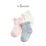 春夏宝宝袜子纯棉薄款婴儿袜6-12个月女童袜子儿童袜1-3-5岁松口