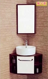 小户型浴室柜pvc橡木卫生间洗脸盆洗漱台三角行落地洁具镜柜吊柜