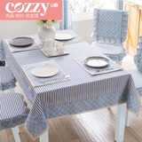 桌布布艺欧式小清新西餐桌椅垫套套装长方形地中海客厅棉麻茶几布