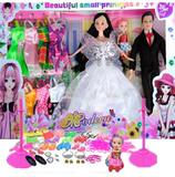 新品芭比娃娃套装大礼盒婚纱衣服梦幻衣橱儿童女孩玩具洋娃娃包邮