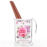 原味主义筷子筒 陶瓷挂式沥水有架筷子盒创意壁挂筷子笼花卉单筒