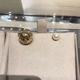 海外代购Dior迪奥新款金色镂空五角星小珍珠双面耳钉