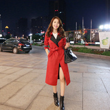 品牌女装－讴夏2015韩版气质中长款修身显瘦薄鹿皮绒时尚大衣外套
