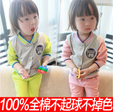 儿童装女童春装卫衣套装小童棒球服1-2-3岁4半女宝宝运动两件套潮