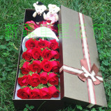 红粉香槟玫瑰礼盒装新疆乌鲁木齐鲜花同城速递花店三八节老婆礼物