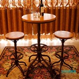 美式复古阳台桌椅三套件创意奶茶店桌椅休闲甜品咖啡厅一桌两椅