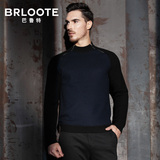 Brloote/巴鲁特男士纯羊毛毛衣针织衫 男修身英伦套头圆领羊毛衫