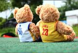NBA小熊库里詹姆斯哈登威少球衣熊公仔娃娃玩偶毛绒玩具礼物包邮