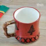 外贸圣诞树马克杯子美式咖啡杯奶茶杯特色水杯陶瓷杯新年春节礼物