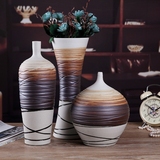 景德镇陶瓷花瓶三件套台面瓷器花瓶婚庆客厅摆设工艺品居家摆件
