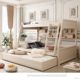 韩式时尚小孩白色双人床儿童床上下铺高低床男孩女孩床特价包送装