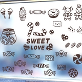 糖果奶茶店装饰柜子橱柜贴画墙贴玻璃贴纸卧室儿童房卡通墙壁贴画
