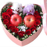 11朵红玫瑰花礼盒鲜花速递宜昌深圳母亲平安夜送苹果全国花店送花