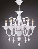 欧式客厅水晶吊灯 别墅餐厅蜡烛白色吊灯简约现代玻璃弯管水晶灯