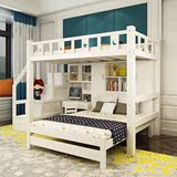 多功能上下床高低床成人儿童子母床实木组和床带衣柜电脑桌高架床