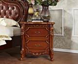 法维诺家具 奢华雕花美式实木复古床头柜法式新古典储物收纳柜