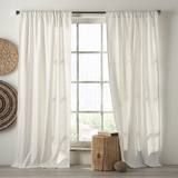 北欧棉麻窗帘简约现代纯色客厅白色定制遮光素色亚麻成品布料29色