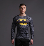 包邮 迷彩蝙蝠侠紧身衣男跑步健身运动弹力瑜伽训练速干长袖T恤