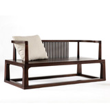 现代新中式沙发组合 客厅实木双人沙发 样板房售楼处布艺沙发家具