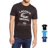 Lacoste 法鳄 男士大鳄鱼纯棉文化图案圆领短袖T恤 美国代购 正品