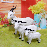 仿真动物小山羊羚羊模型元旦礼物家具摆件工艺品真皮毛绒动物玩具