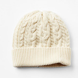 GAP代购小纯色针织帽男女婴儿毛线帽子白色可爱宝冬款帽